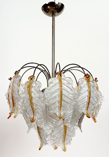 BRONZE GLASS LEAF FORM 10-ARM