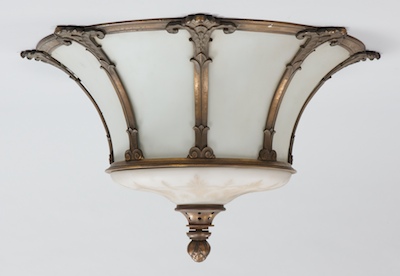 Bronze & Glass Light Fixture from