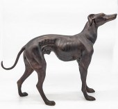 BRONZE GREYHOUND, UNSIGNED, 20