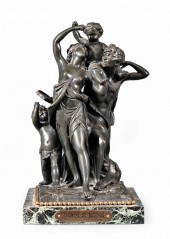 BRONZE GROUP OF BACCHIC REVELE