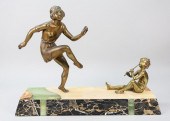 BRONZE GROUPING ON ALABASTER A