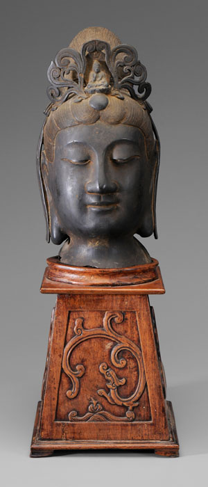 Bronze Guanyin Head Chinese, 19th
