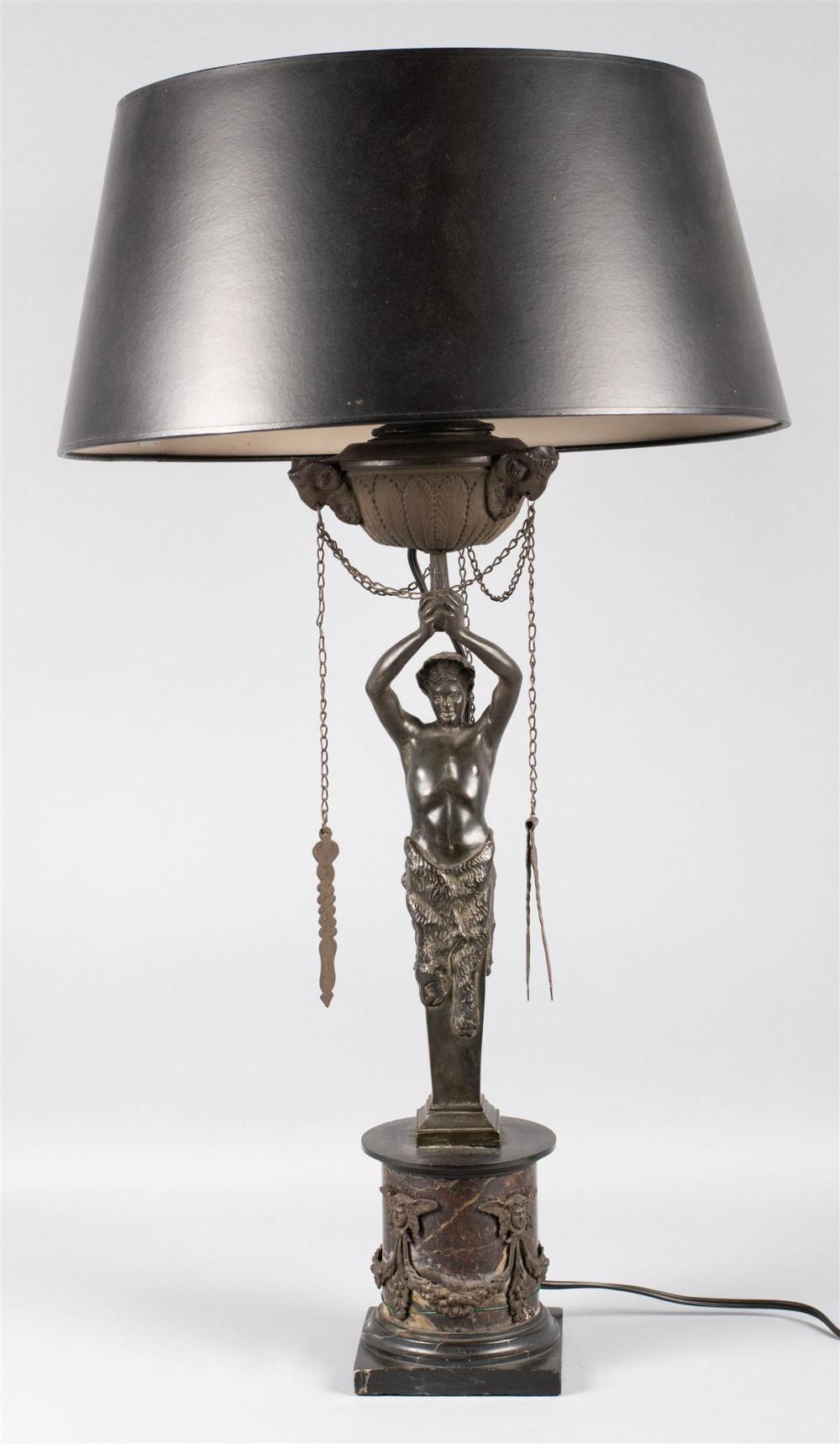 BRONZE HERM LAMP ON A ROUGE
