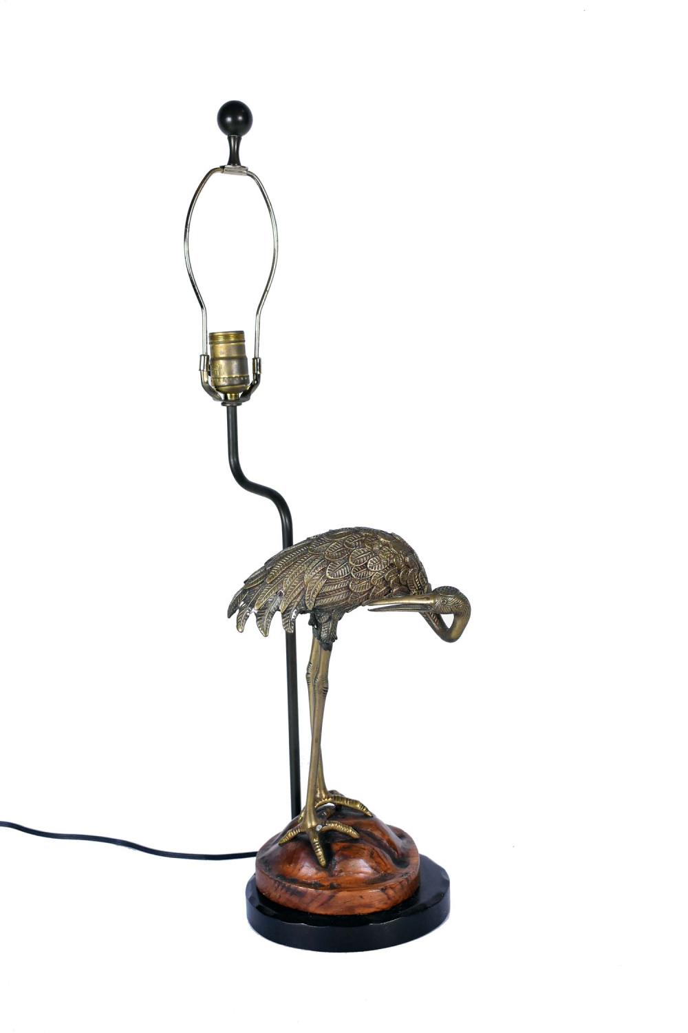 BRONZE HERON MOUNTED AS A