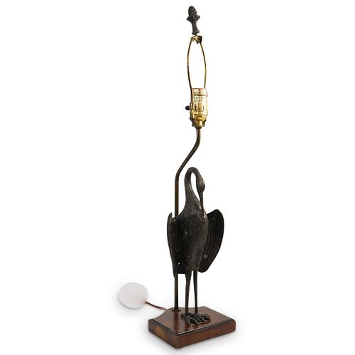 BRONZE HERON TABLE LAMPDESCRIPTION: