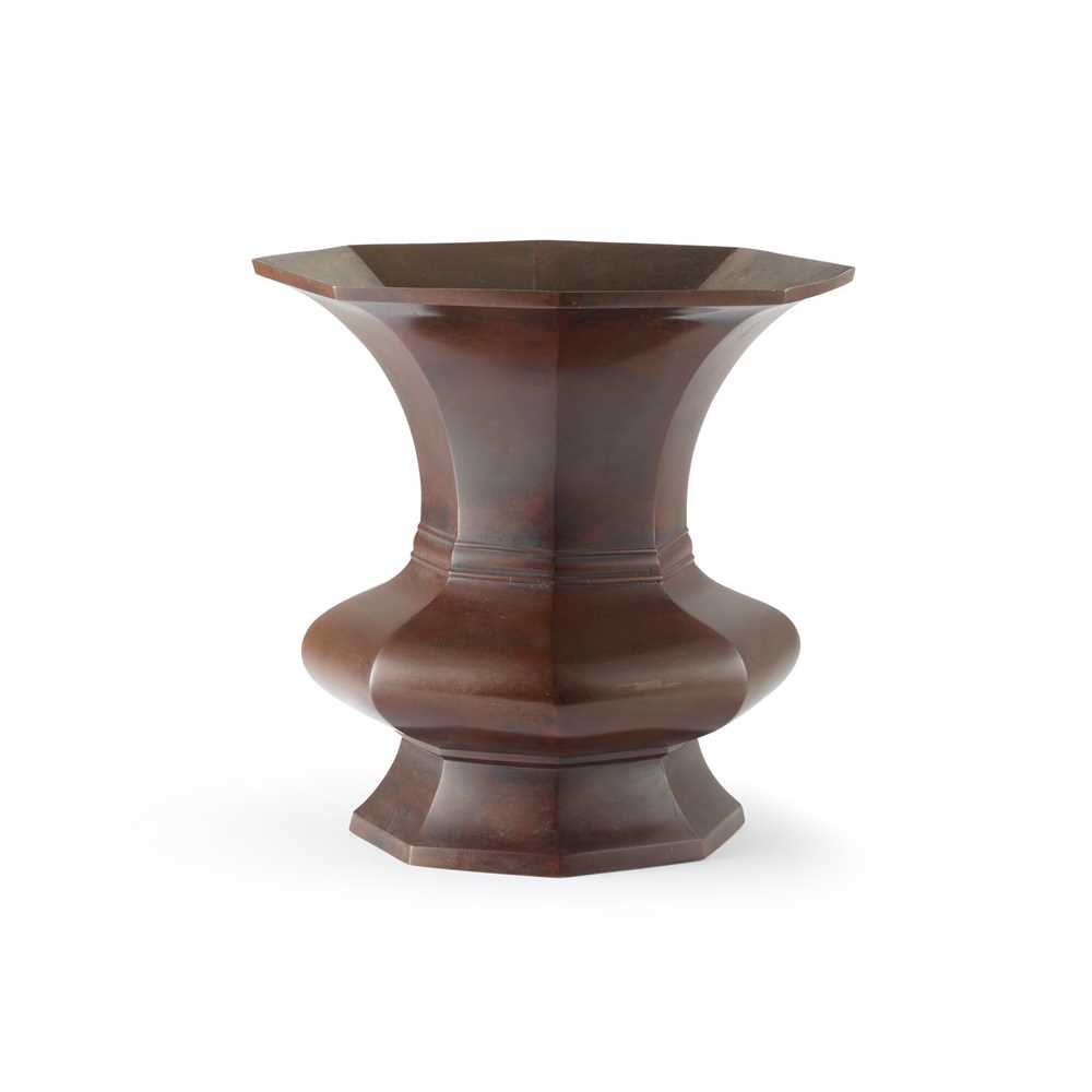 BRONZE HEXAGONAL VASE MEIJI