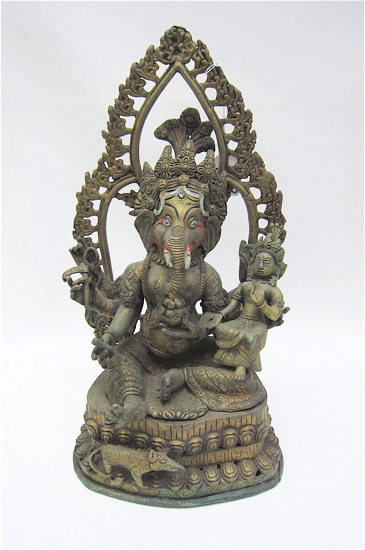 BRONZE HINDU SCULPTURE depicting