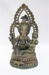 BRONZE HINDU SCULPTURE depicti