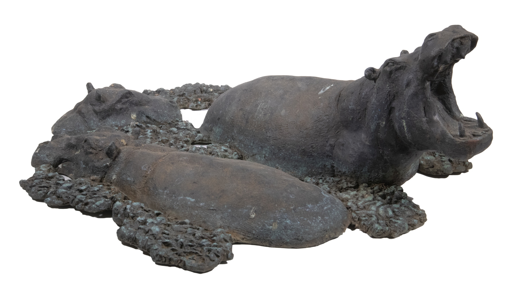 BRONZE HIPPOPOTAMI SCULPTURE Garden