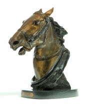 BRONZE HORSE HEAD BY HENRY MER