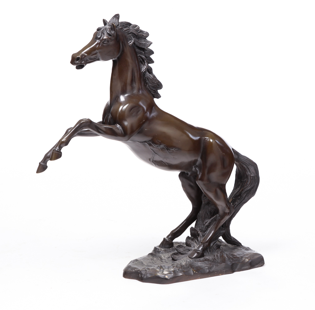 BRONZE HORSE STATUE. Probably