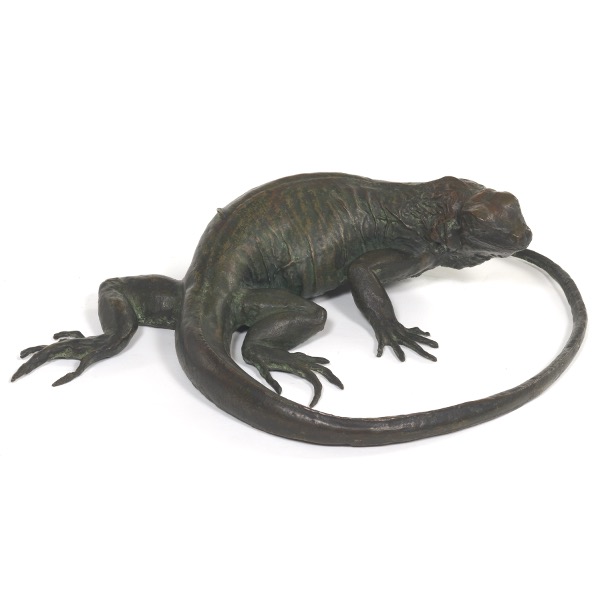BRONZE IGUANA SCULPTURE, IN THE