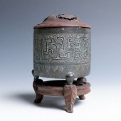 BRONZE INCENSE BRUNER WITH A S