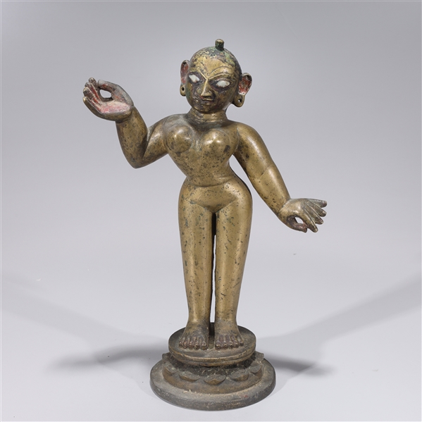 Bronze Indian statue standing on