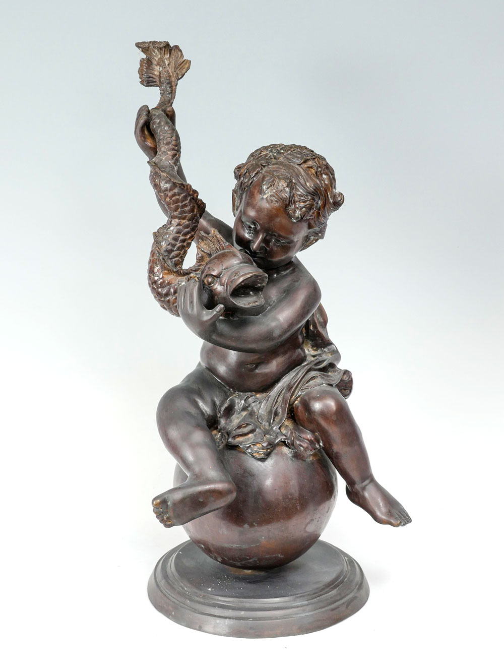 BRONZE INFANT POSEIDON WITH