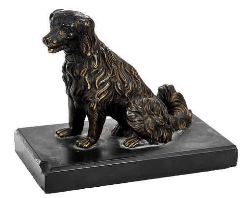 BRONZE IRISH SETTER DESK