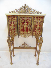 BRONZE & IRON ONYX TOP CABINET