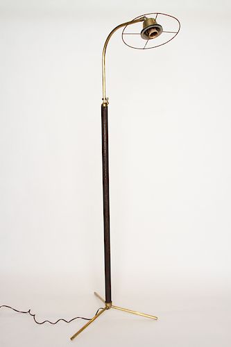 BRONZE LEATHER FLOOR LAMP JACQUES