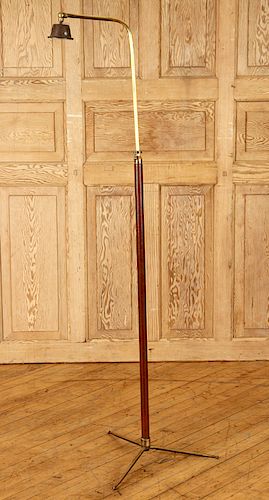 BRONZE LEATHER FLOOR LAMP MANNER OF