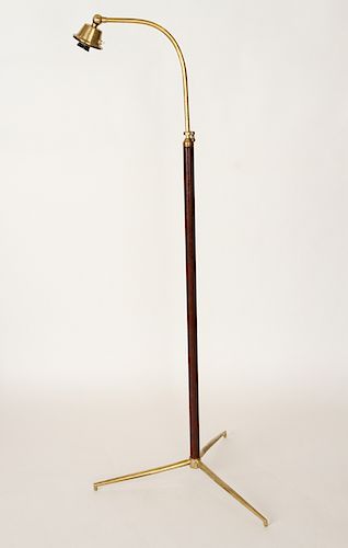 BRONZE LEATHER FLOOR LAMP MANNER
