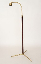 BRONZE LEATHER FLOOR LAMP MANN