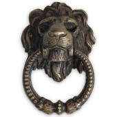 BRONZE LION DOOR KNOCKERDESCRI