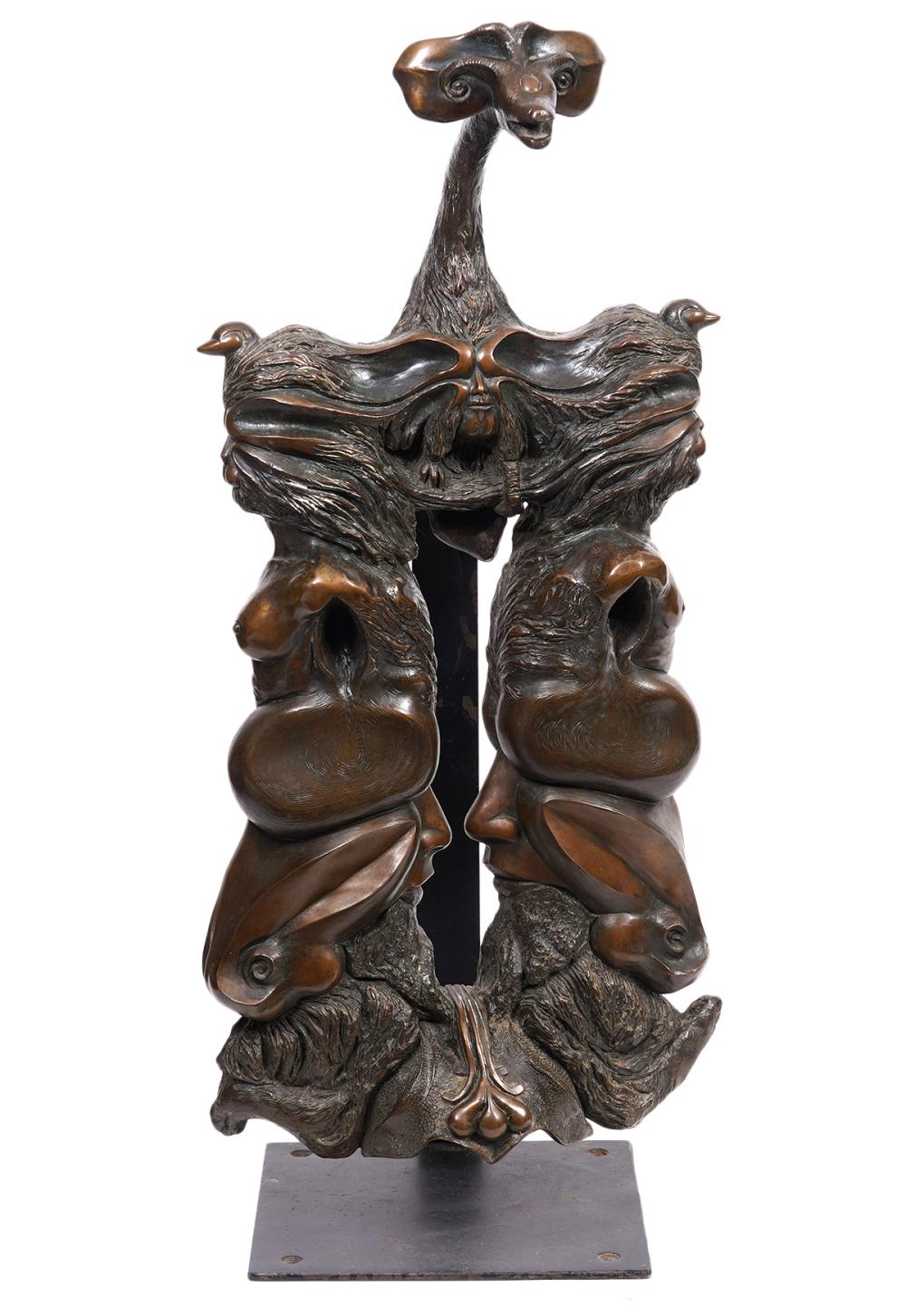 BRONZE 'MALE FEMALE' SCULPTURE BY