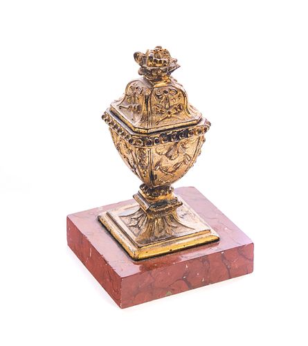 BRONZE MARBLE INKWELLBronze