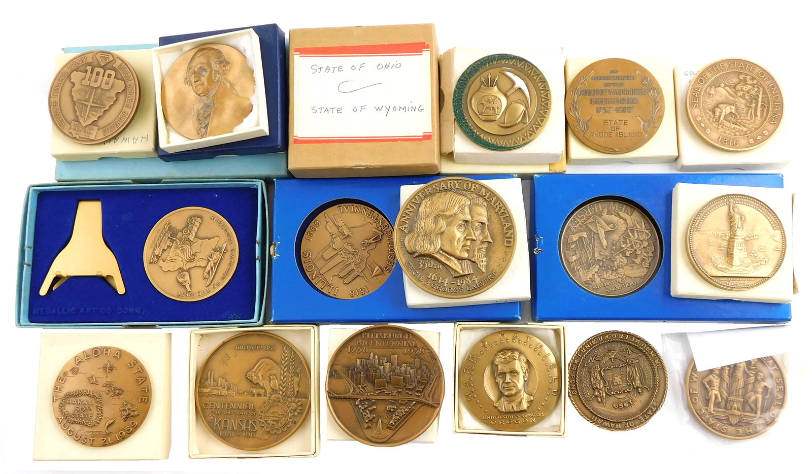BRONZE MEDALLIONS, THIRTY PIECES,