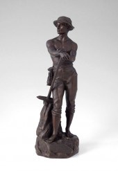BRONZE MINER SCULPTURE AFTER L