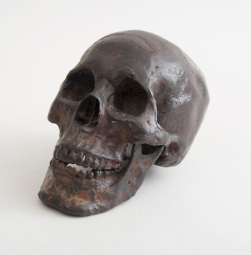 BRONZE MODEL OF A SKULLWith a