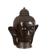 BRONZE MONUMENTAL BUDDHA HEAD<