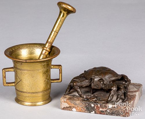 BRONZE MORTAR AND PESTLE,