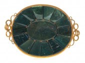BRONZE MOUNTED BLOODSTONE DISH