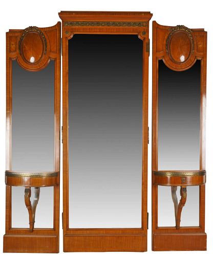 BRONZE-MOUNTED FRENCH MIRROR
