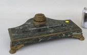BRONZE MOUNTED GREEN MARBLE IN
