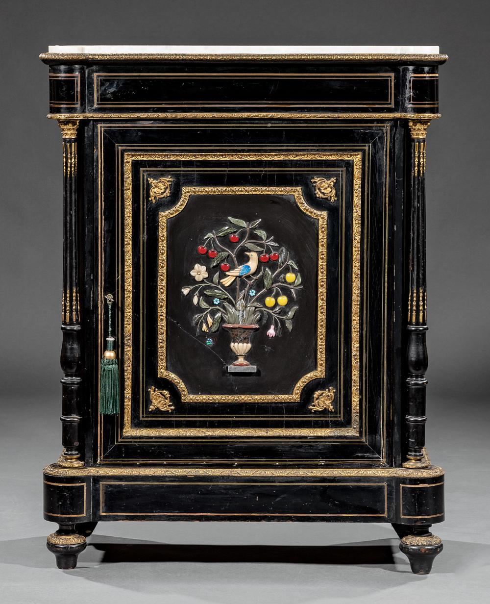 BRONZE-MOUNTED, INLAID, EBONIZED