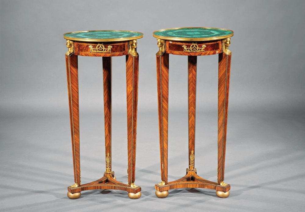 BRONZE-MOUNTED, INLAID KINGWOOD