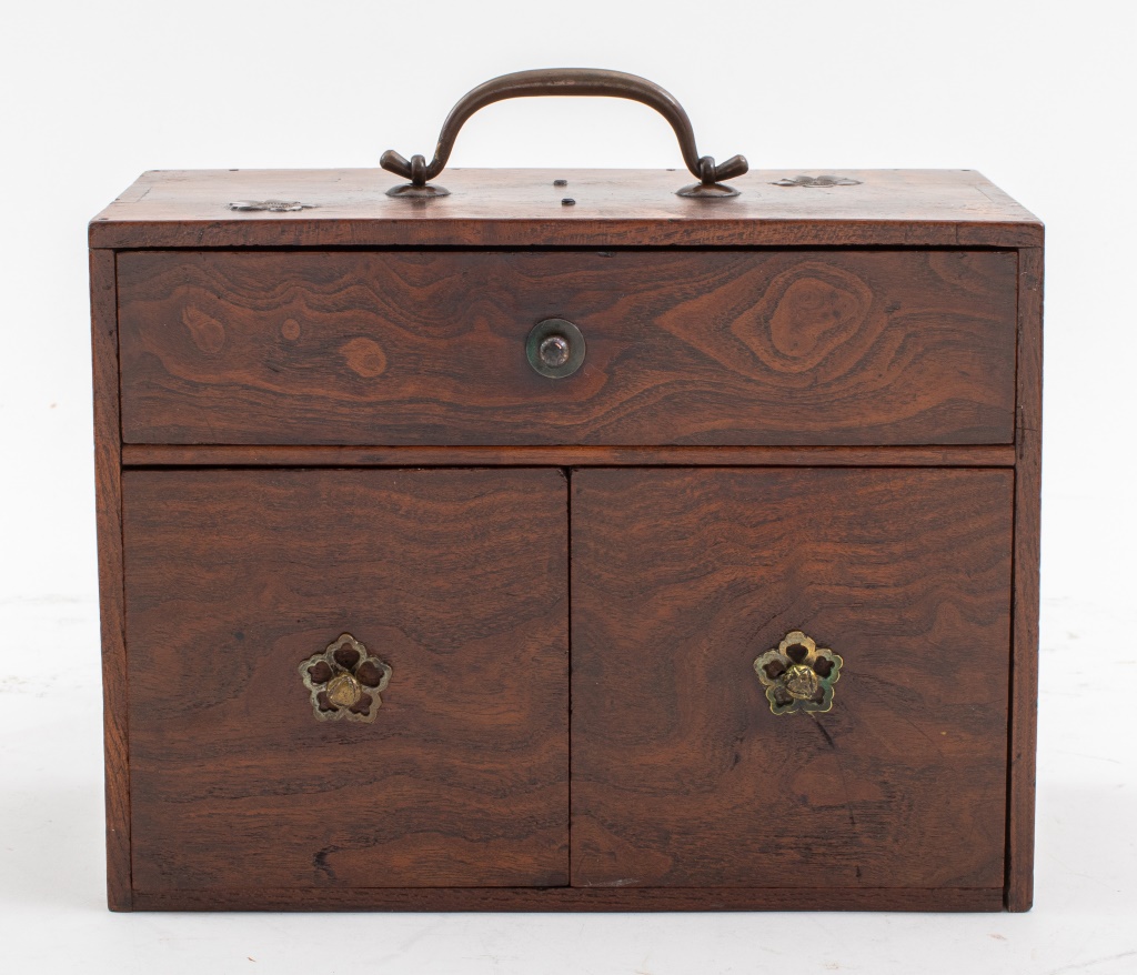 BRONZE MOUNTED JAPANESE HARDWOOD