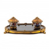 BRONZE MOUNTED JAPANNED INKSTA