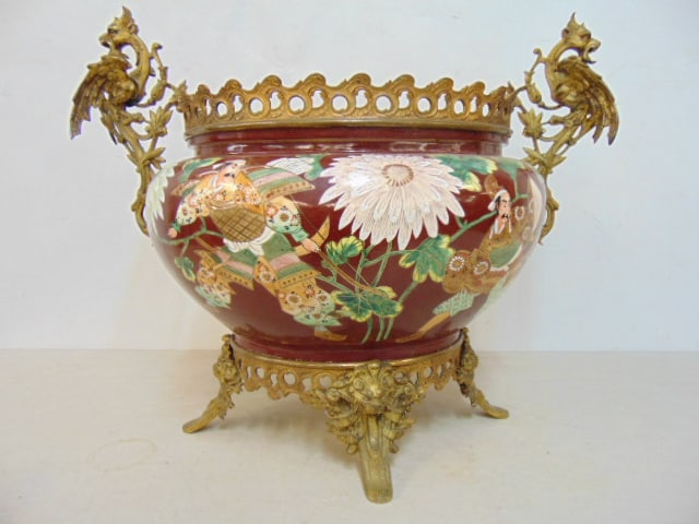 BRONZE MOUNTED JARDINIERE WITH
