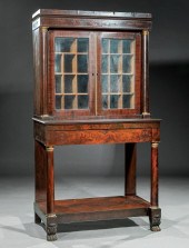 BRONZE-MOUNTED MAHOGANY BOOKKE