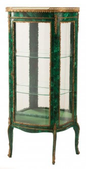 BRONZE-MOUNTED MALACHITE CLAD
