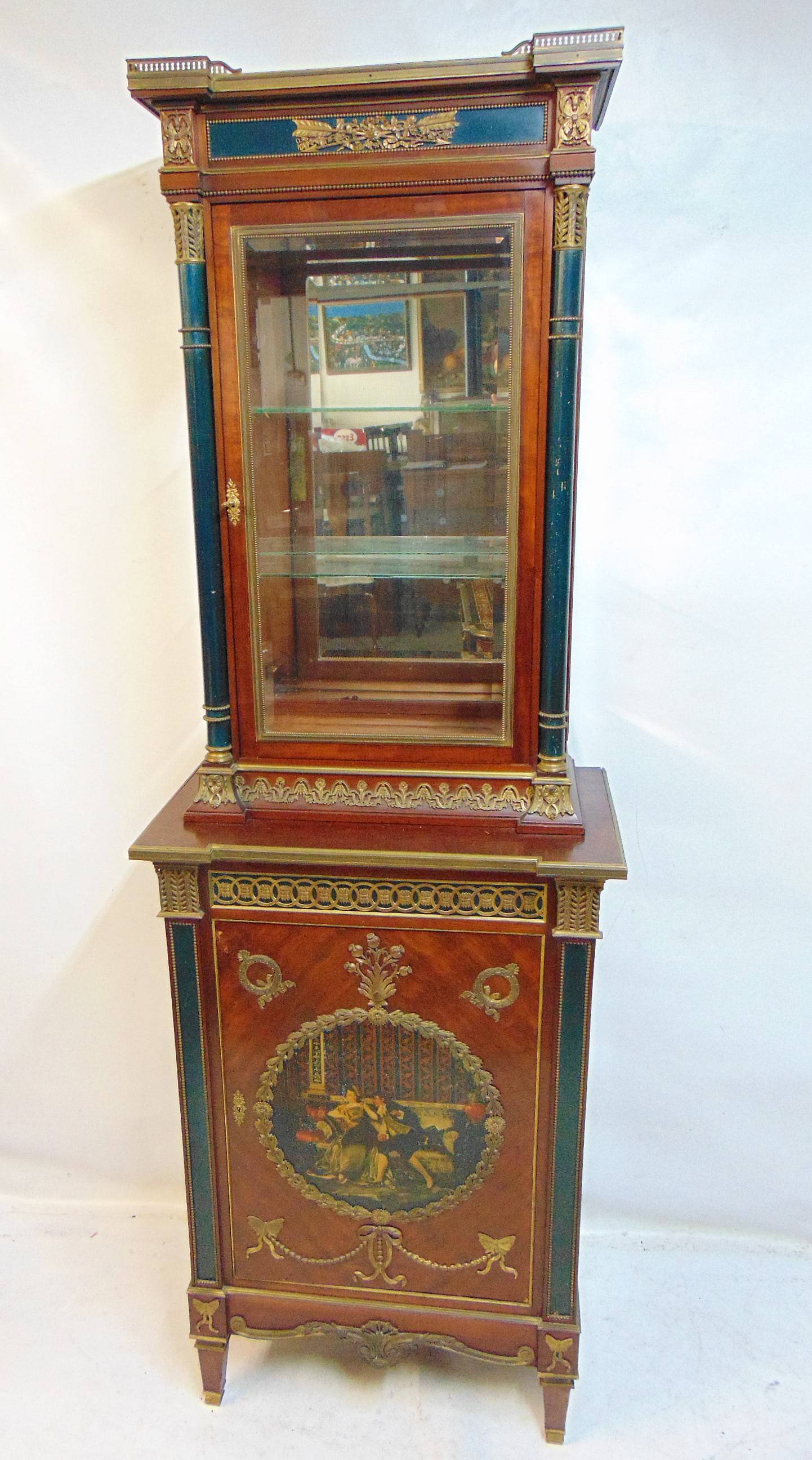 BRONZE MOUNTED PAINT DECORATED
