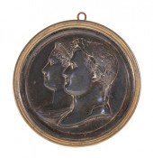 BRONZE MOUNTED PLAQUE CAESAR S