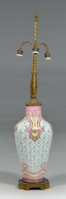 Bronze-mounted porcelain lamp,