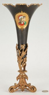 BRONZE MOUNTED WHITE OPALINE G
