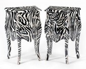 BRONZE-MOUNTED, "ZEBRA" LACQUE