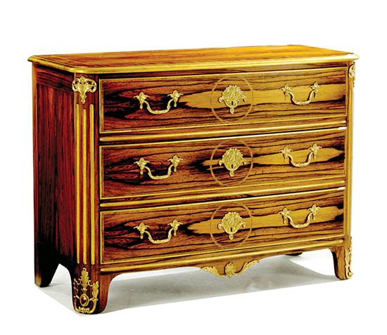 Bronze-mounted zebrawood chest of