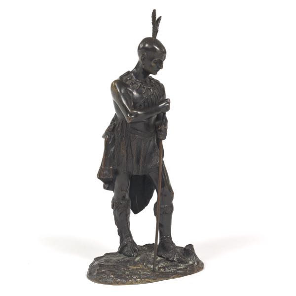 BRONZE NATIVE AMERICAN WARRIOR